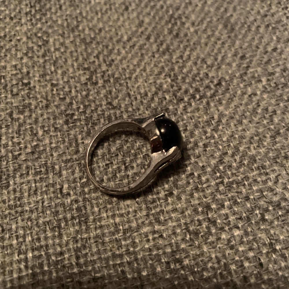 Fashion Jewellery Black And Silver Accent Ring Unisex